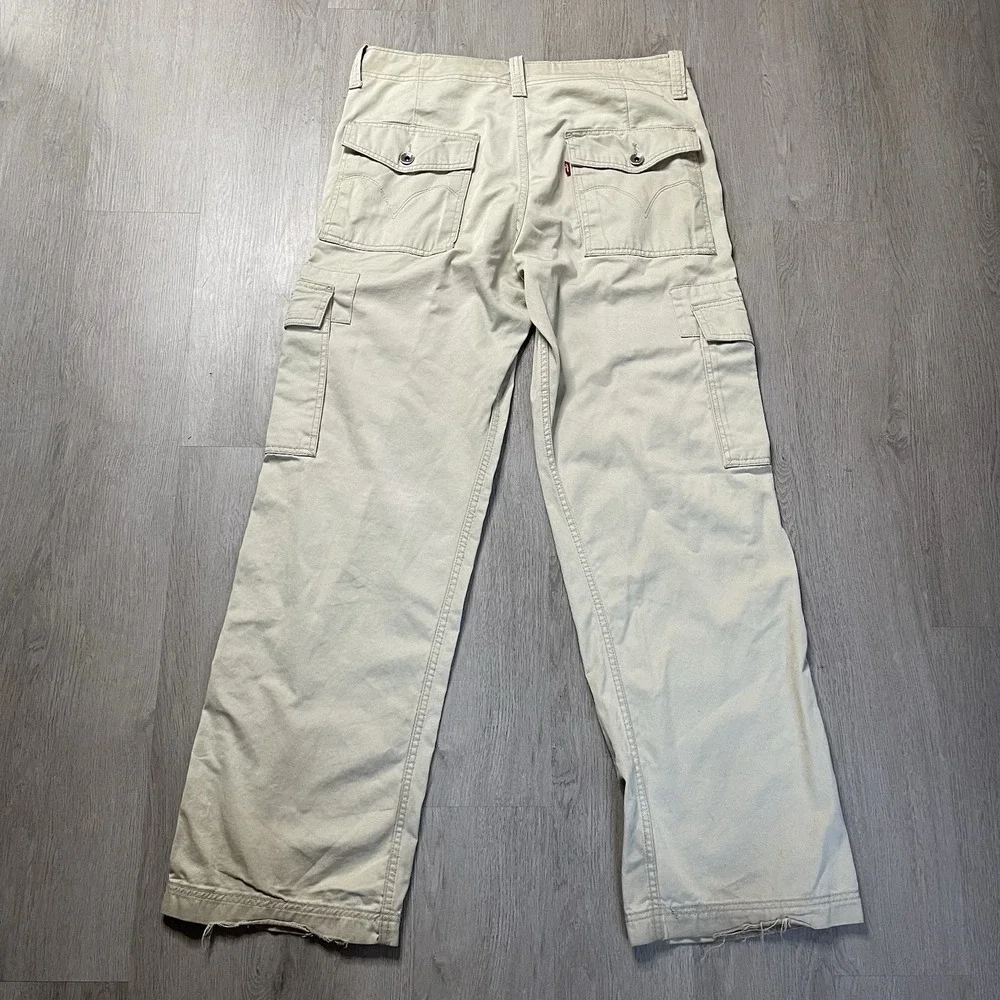 Levi's Loose Straight Cargo Pants Men's Size 34x33 Tan Khaki Cotton Pockets Hike